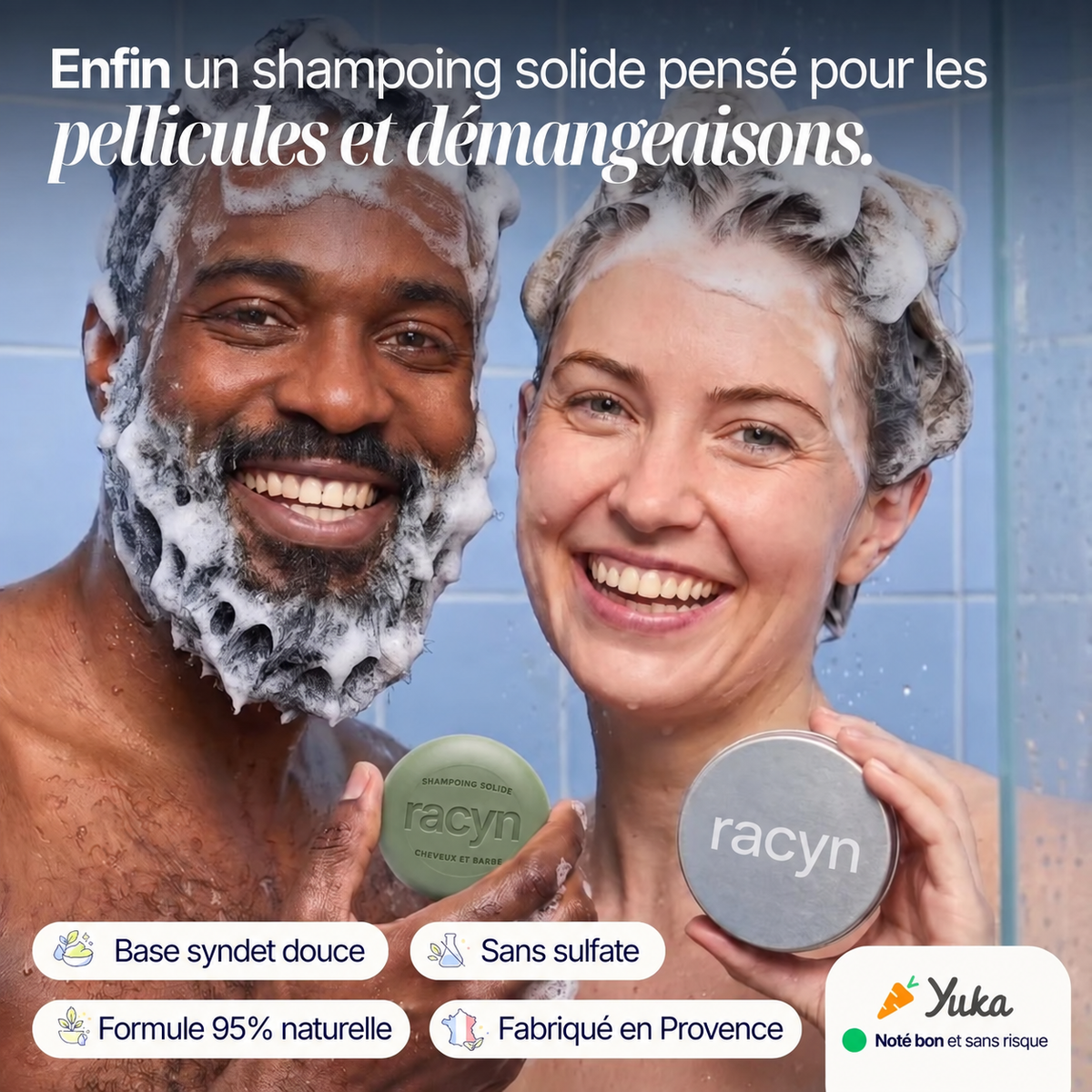 SHAMPOING SOLIDE ANTI-PELLICULAIRE · CHEVEUX & BARBE